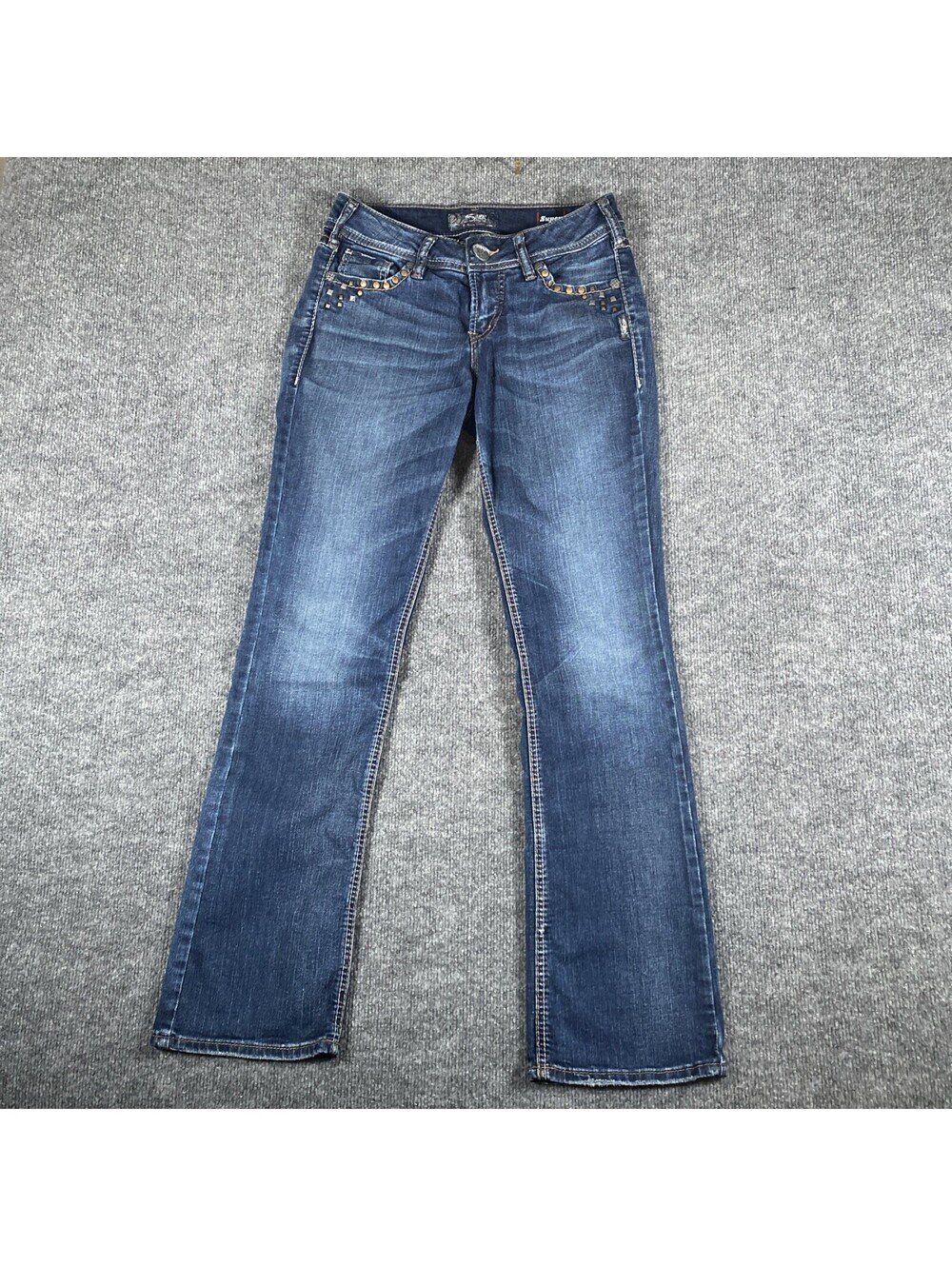 Silver Jeans Embroidered Suki MidBoot Super Stretch Women’s 27x31  Denim Jeans